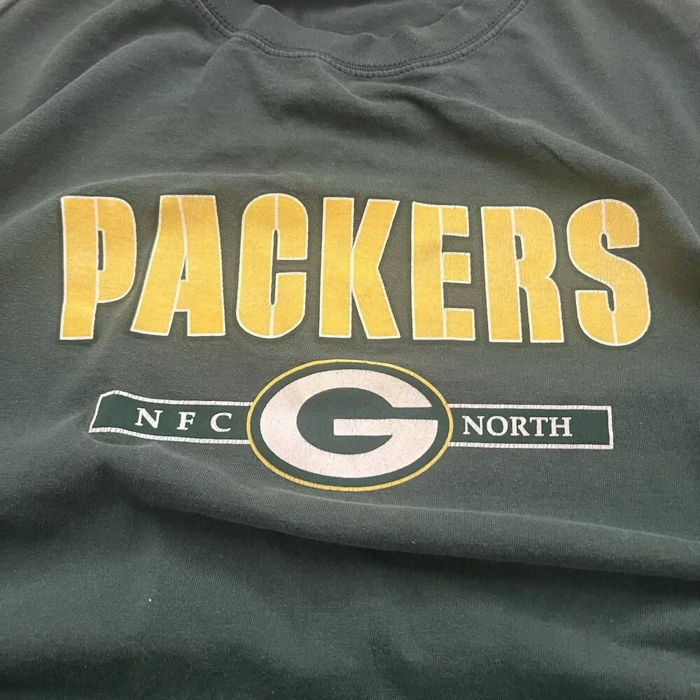 Vintage Green Bay Packers NFL Tee Mens L Shirt Sleeve Crewneck Tee Y2K 90s